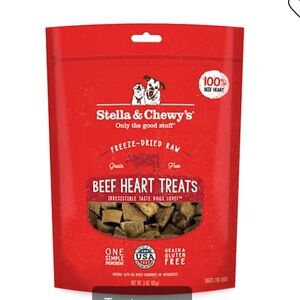 Stella & Chewy's Freeze-Dried Raw Single Ingredient Beef Heart Dog Treats, 3 oz.